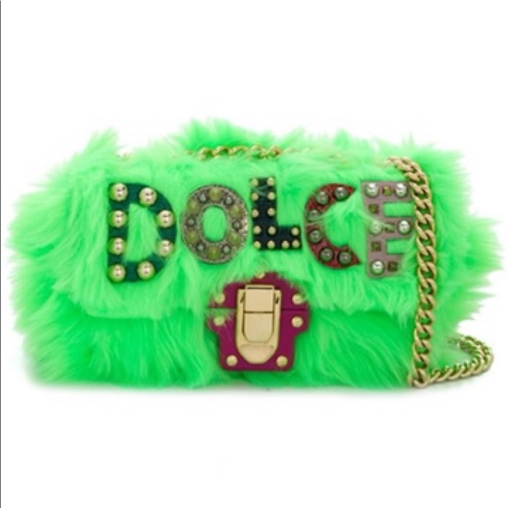 Dolce Gabbaba Neon Fur Bag